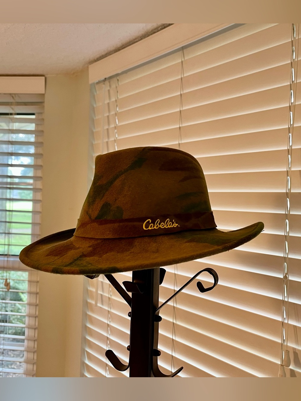 Cabela's 100% Wool Olive Camo Fedora Hat